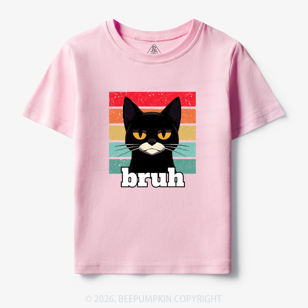 Bruh Cat Funny Back to School Toddler&Kid's Tees