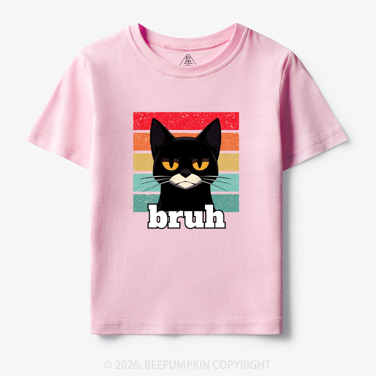 Bruh Cat Funny Back to School Toddler&Kid's Tees