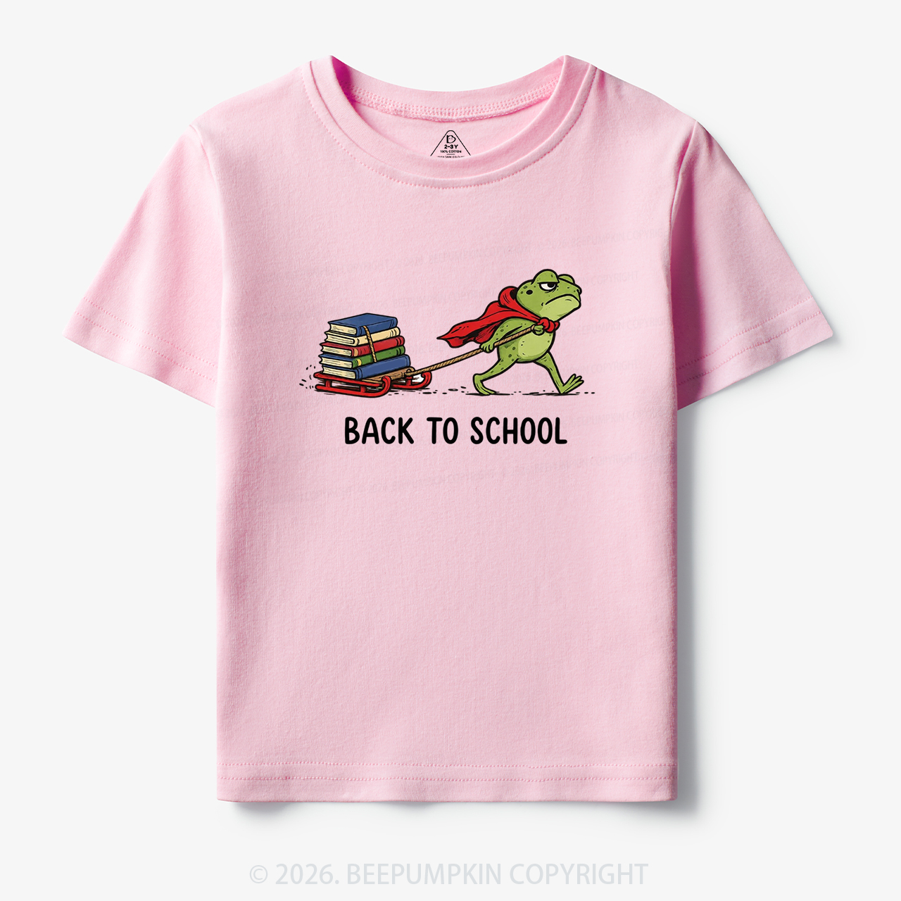 Grumpy Frog Pulling Books Funny Back To School Toddler&Kid's Tees