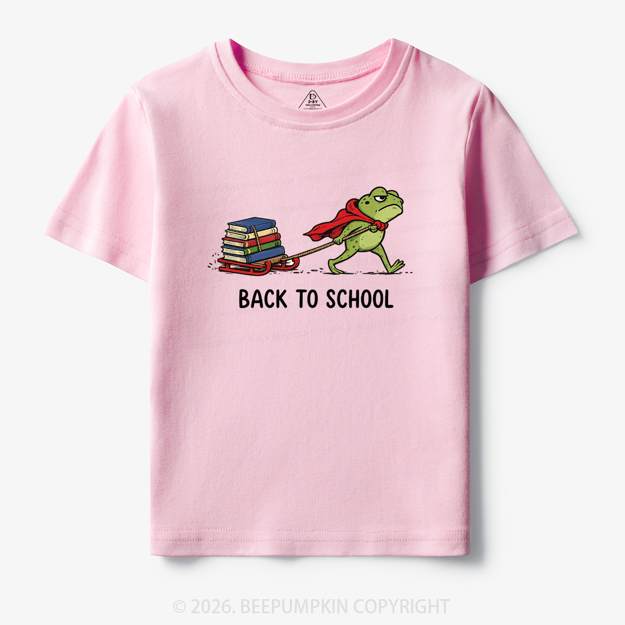 Grumpy Frog Pulling Books Funny Back To School Toddler&Kid's Tees