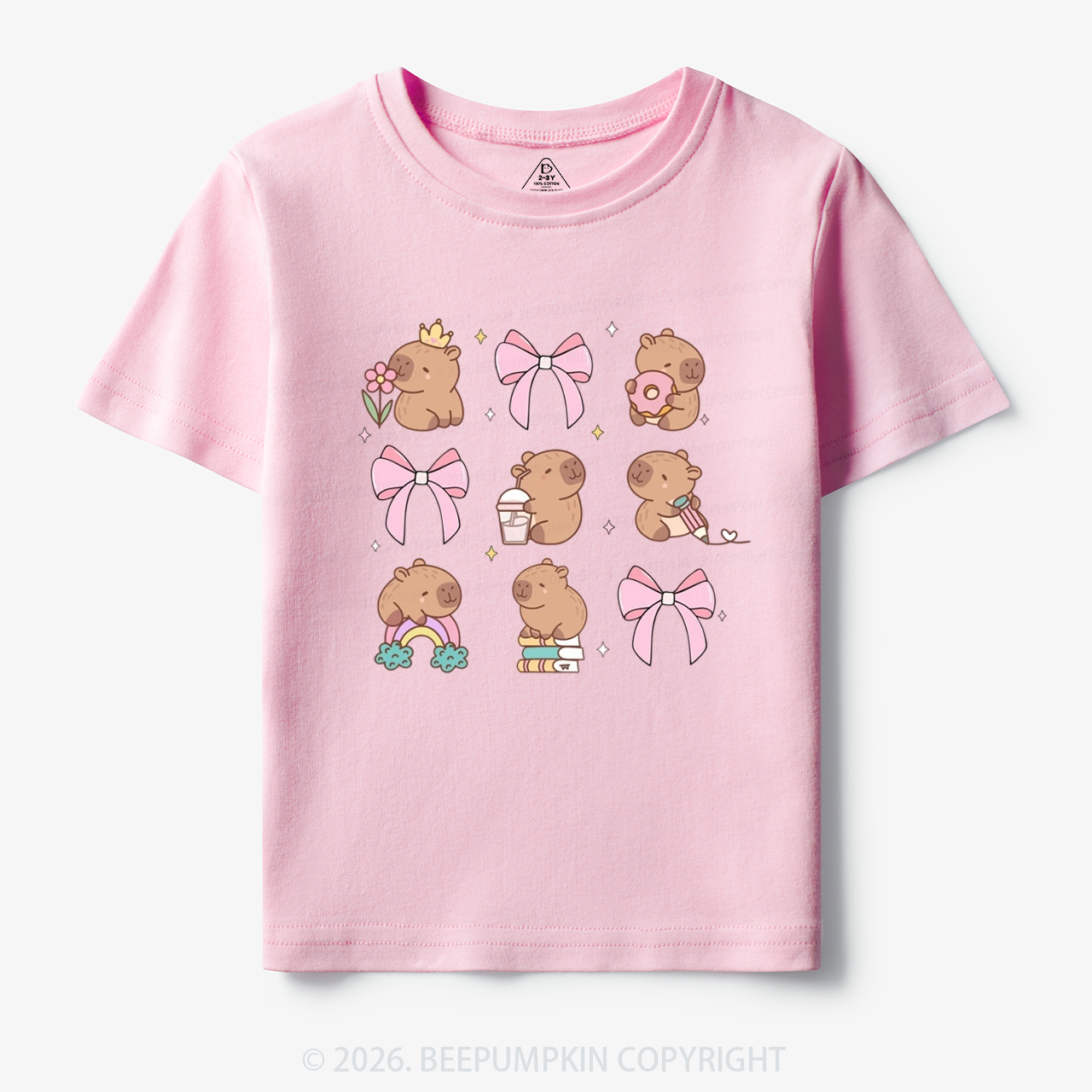 Capybara Cute Back to School Funny Animal Toddler&Kid's Tees