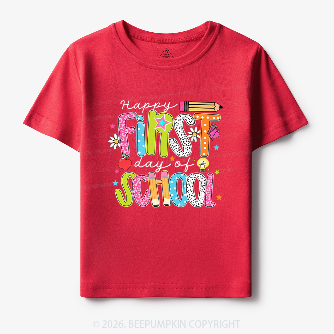 Colorful Happy First Day Of School Toddler&Kid's Tees