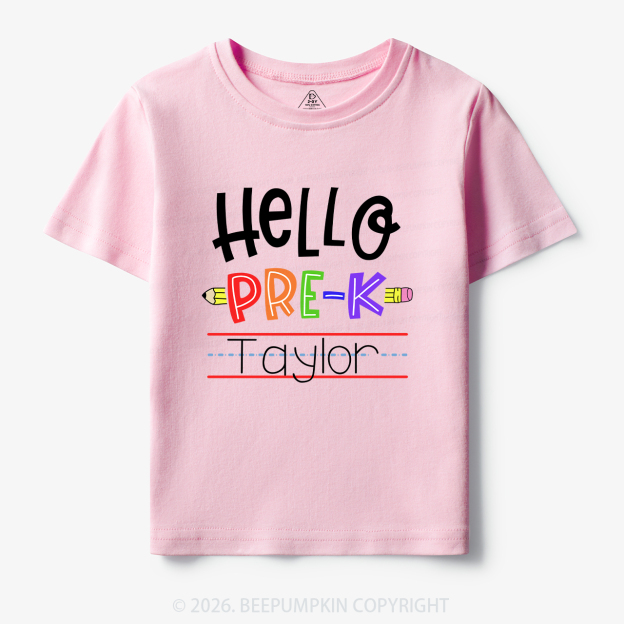 Personalized Hello Pre-k Shirt Back to School