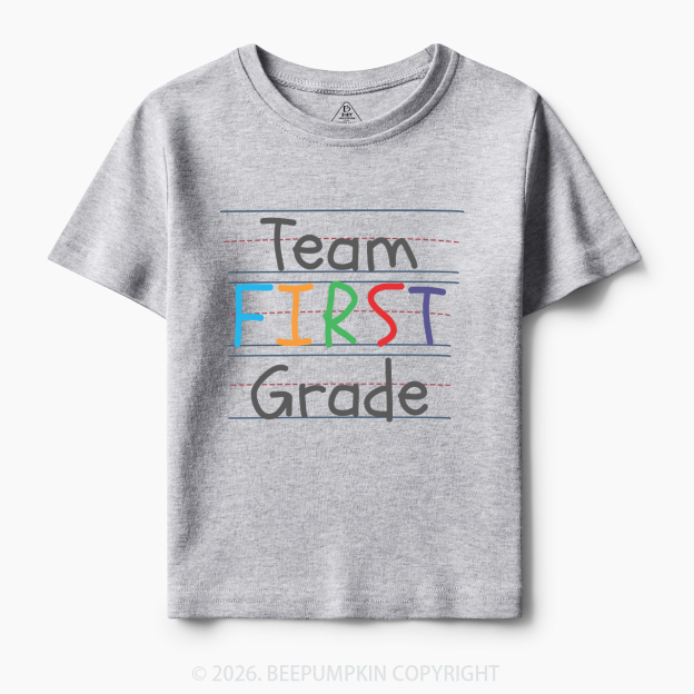 Team First Grade Back To School Kids T-shirts