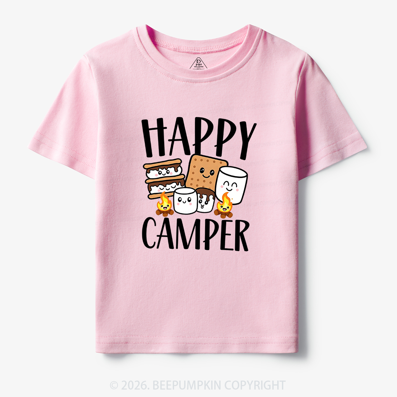 Happy Camper Cute Marshmallow Toddler&Kid's Tees
