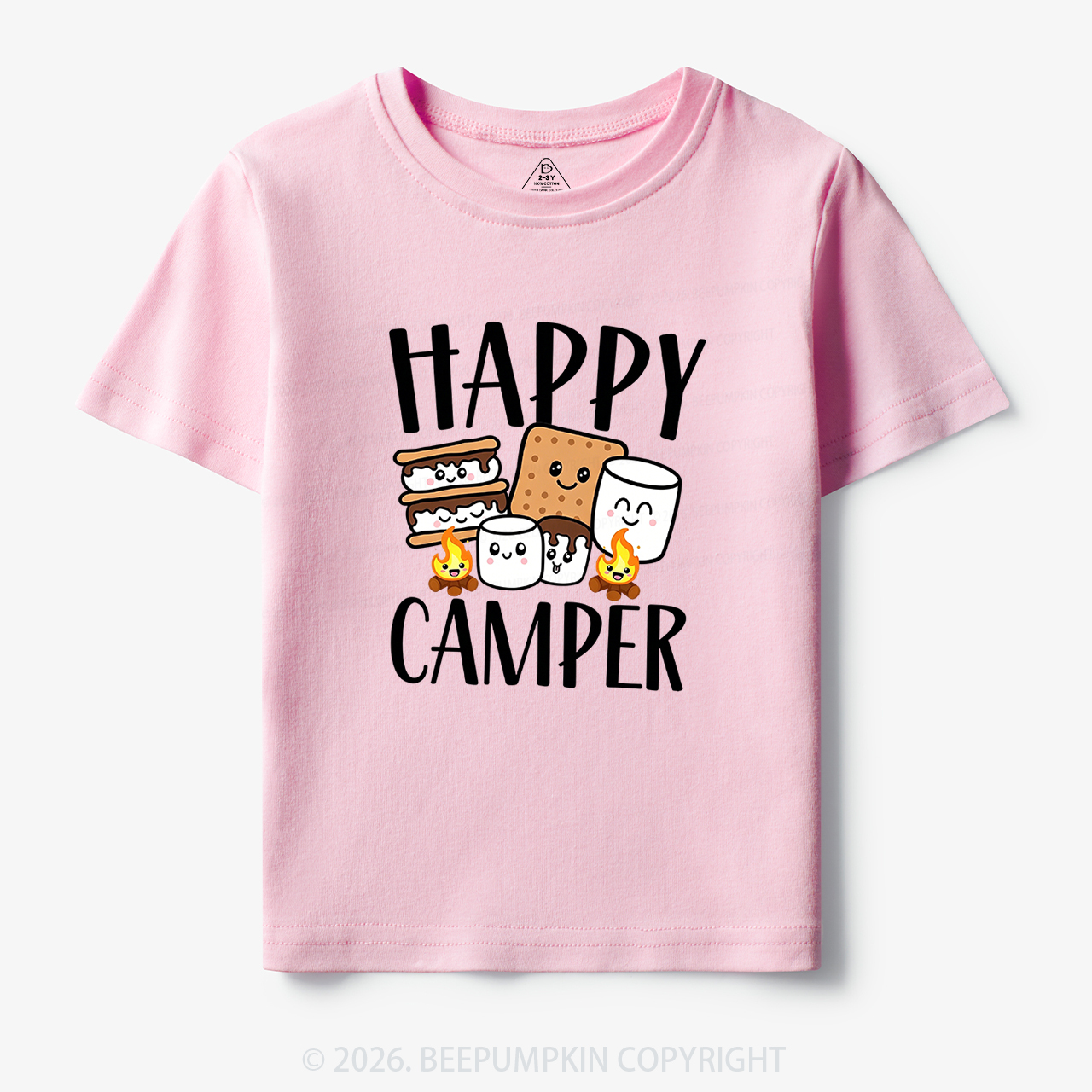 Happy Camper Cute Marshmallow Toddler&Kid's Tees