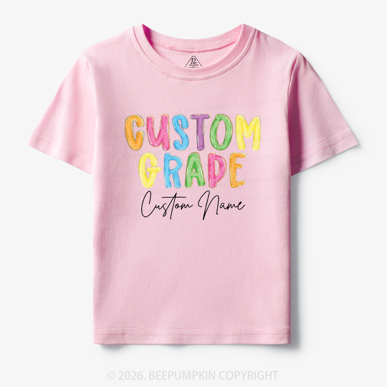 Personalized Colorful Grade Back To School Toddler&Kid's Tees
