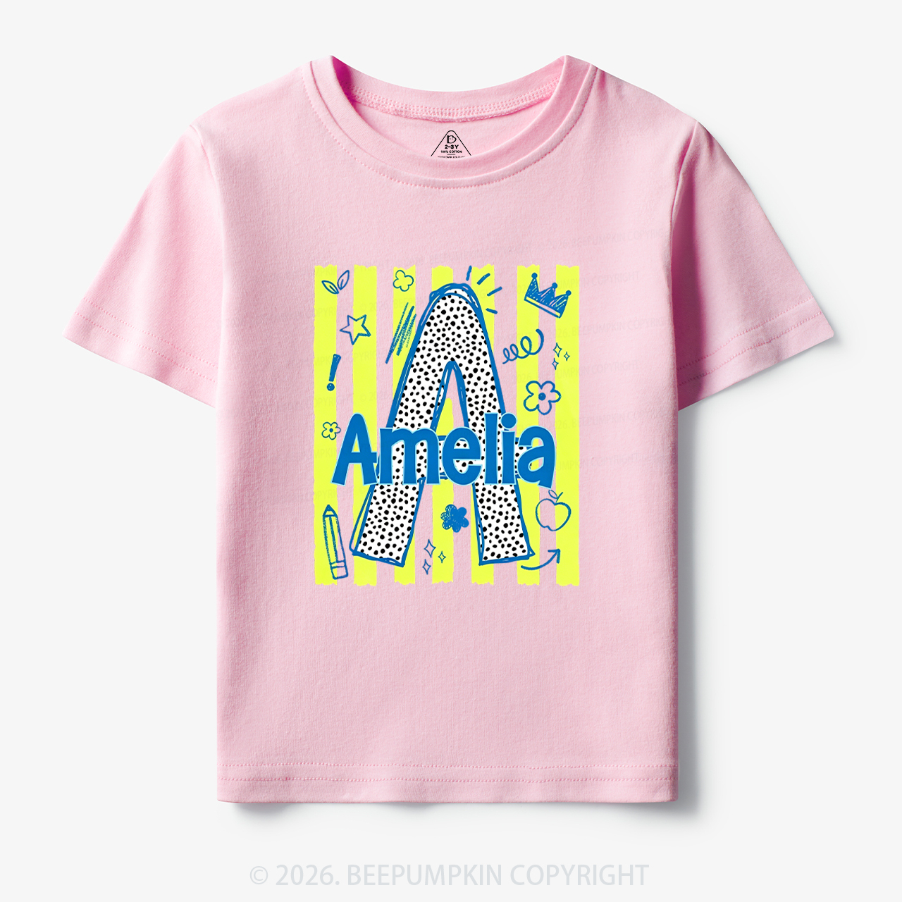 Personalized Name Alphabet Doodle Toddler&Kid's Tees
