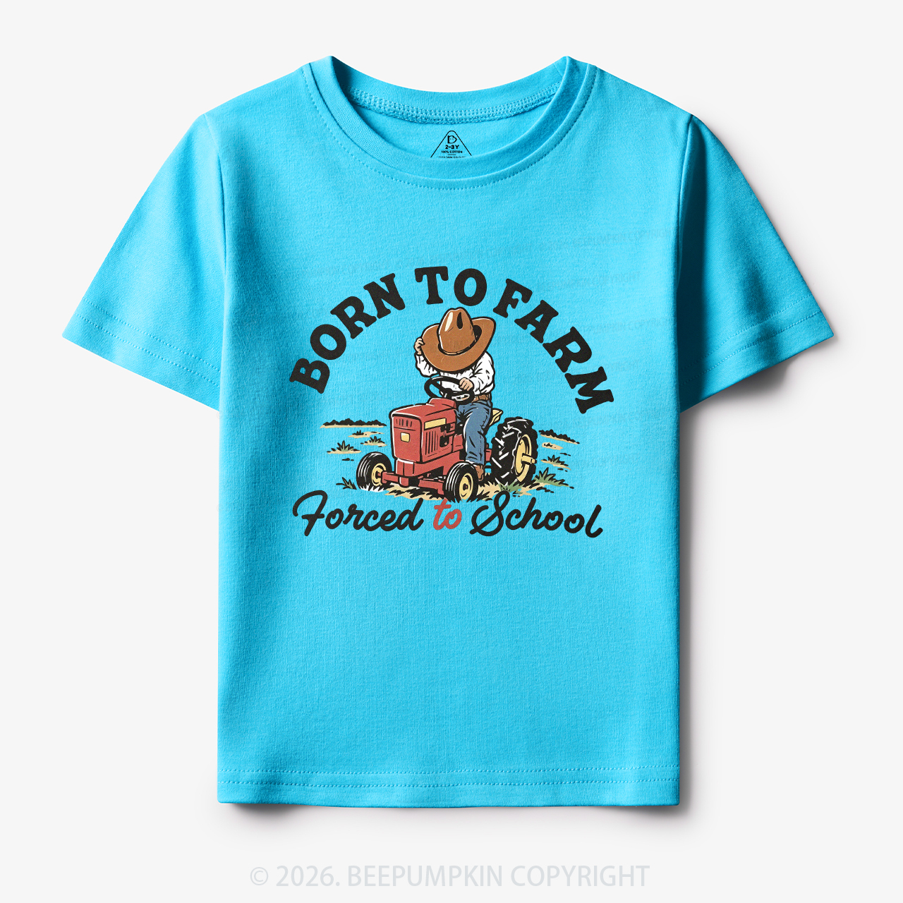  Born to Farm Forced to School Tractor Cowboy Toddler&Kid's Tees