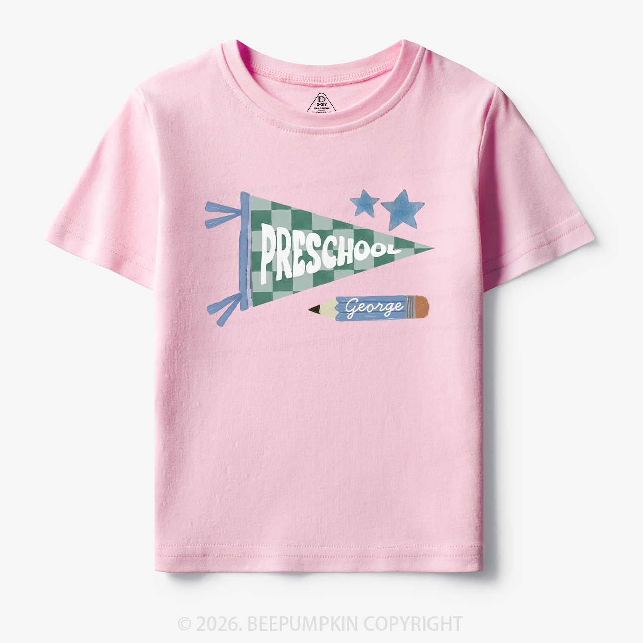 Personalized Pennant Back to School Toddler&Kid's Tees