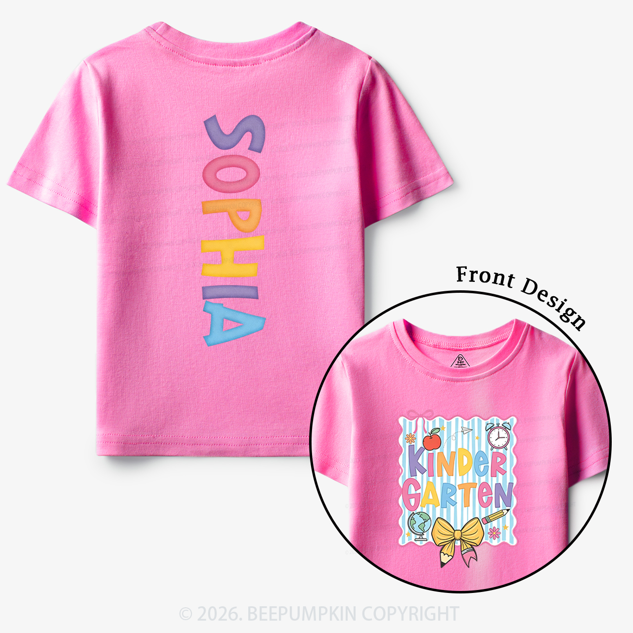 Personalized Cute Preschool to Fifth Grade Toddler&Kid's Tees