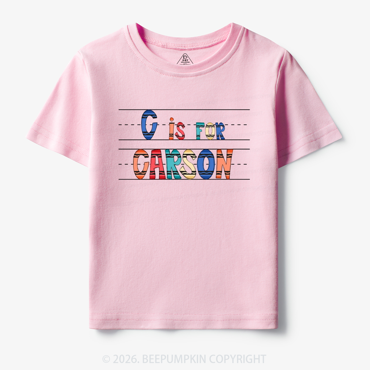 Personalized Crayon Letter Is For Name Toddler&Kid's Tees