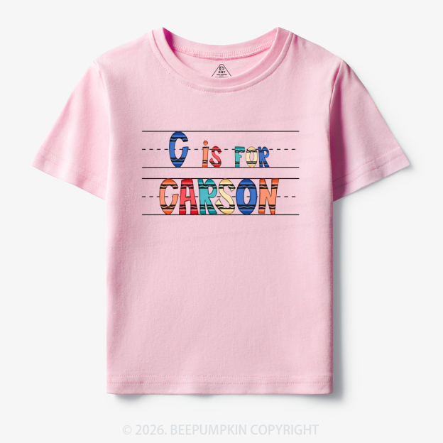 Personalized Crayon Letter Is For Name Toddler&Kid's Tees