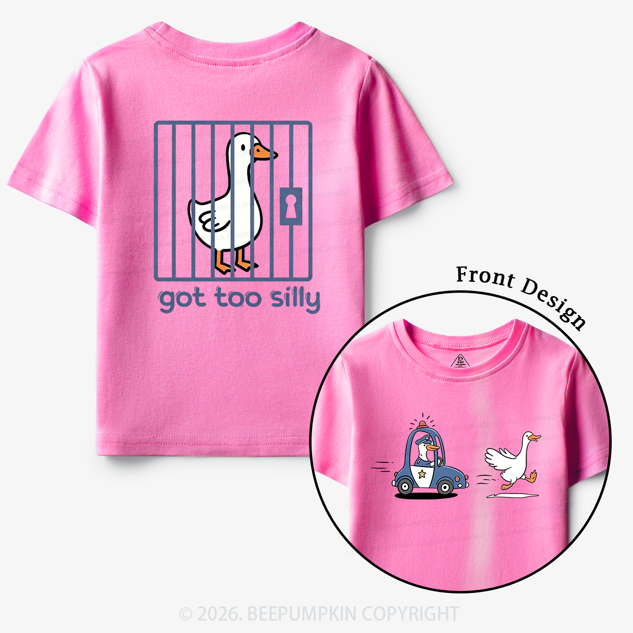 Silly Goose Got Too Silly Funny Animal Toddler&Kid's Tees
