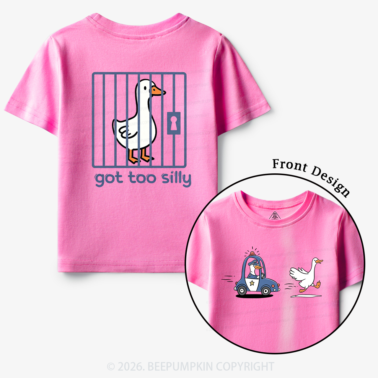 Silly Goose Got Too Silly Funny Animal Toddler&Kid's Tees