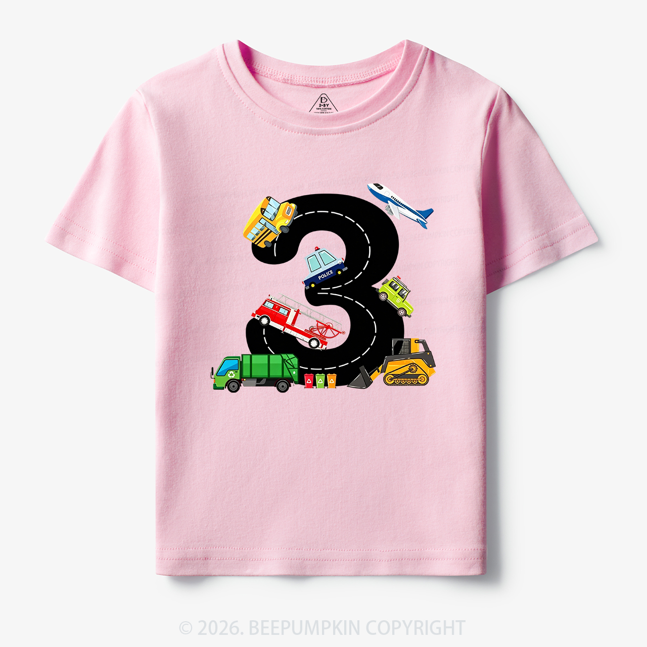 Personalized Transportation Helper Vehicles Birthday Toddler&Kid's Tees