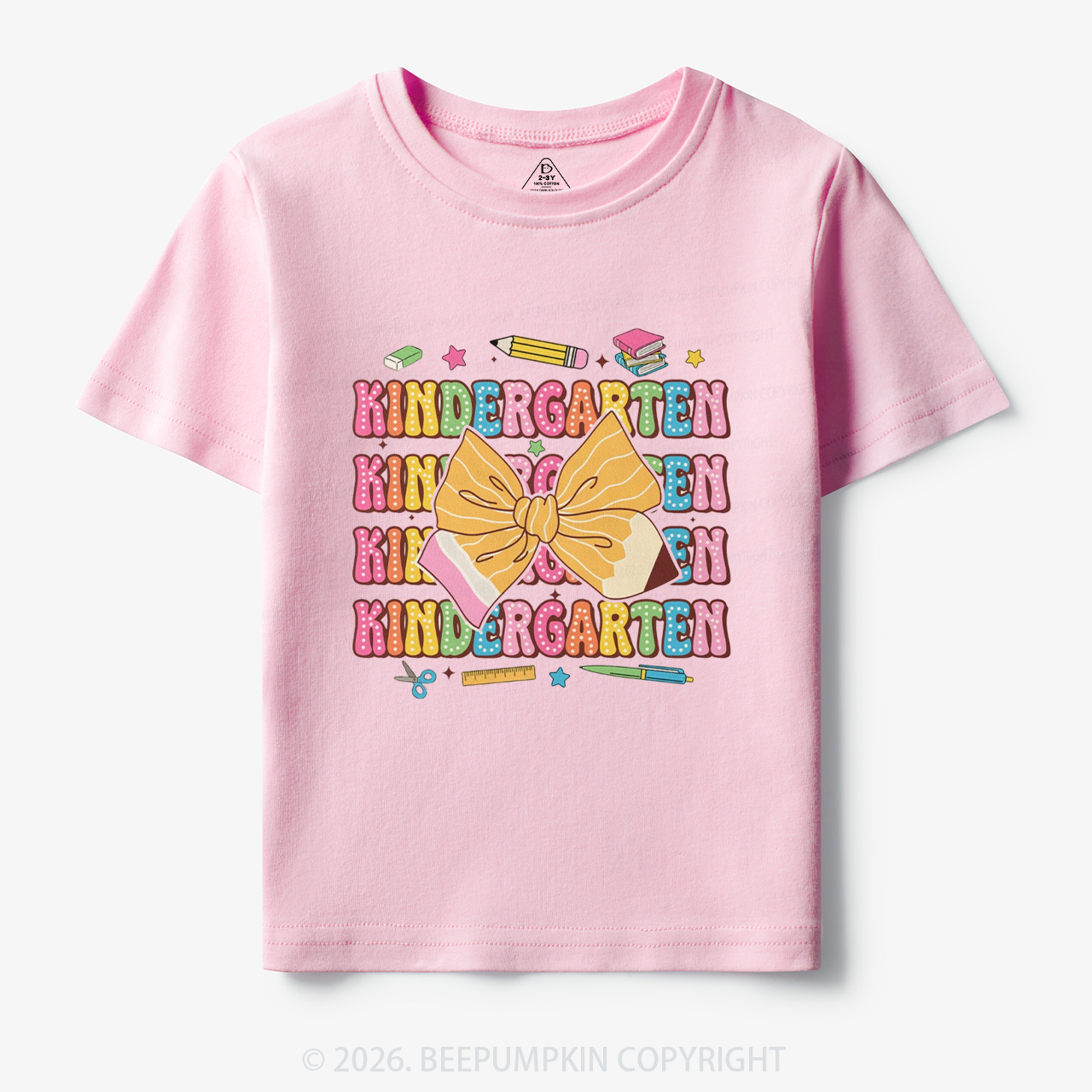 Kindergarten Pencil Coquette Bow Back To School Toddler&Kid's Tees