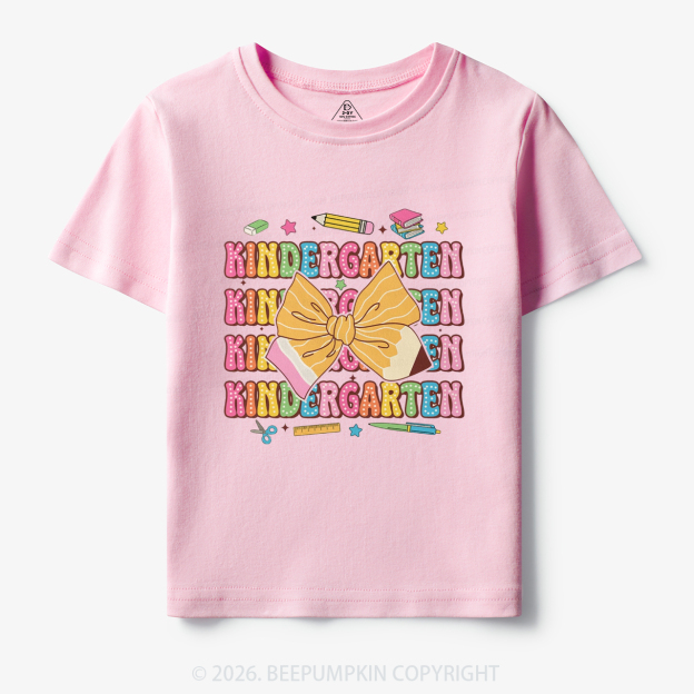 Kindergarten Pencil Coquette Bow Back To School Toddler&Kid's Tees