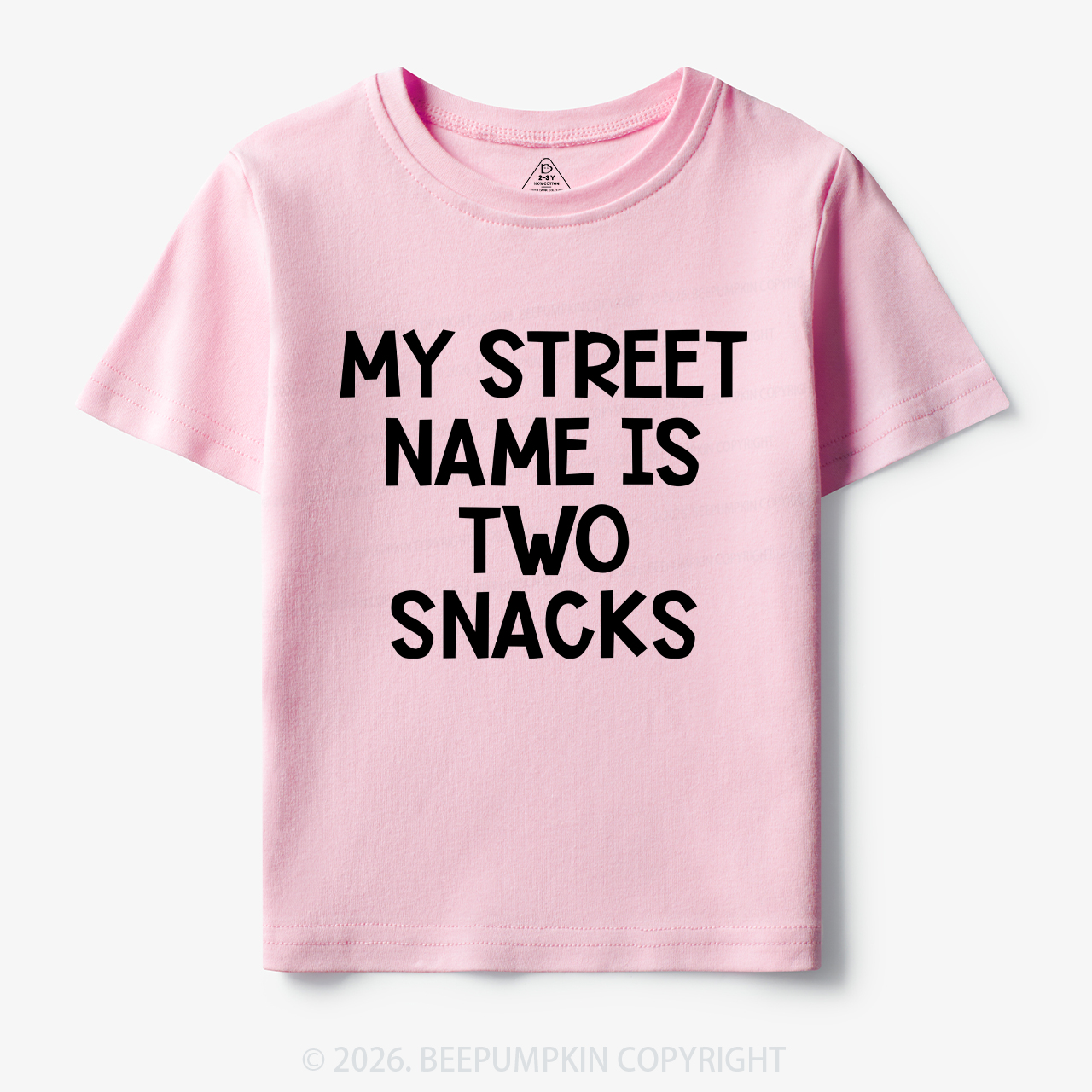 My Street Name Is Two Snacks Kids Shirt 7