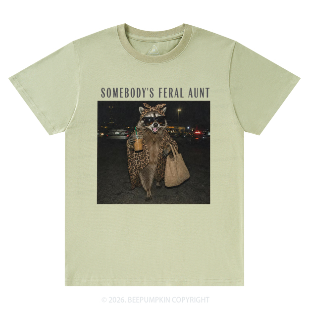 Personalized Somebody's Feral Aunt Funny Raccoon T-Shirts