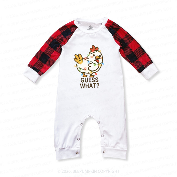 Guess What Chicken Funny Butt Joke Christmas Family Matching Pajamas