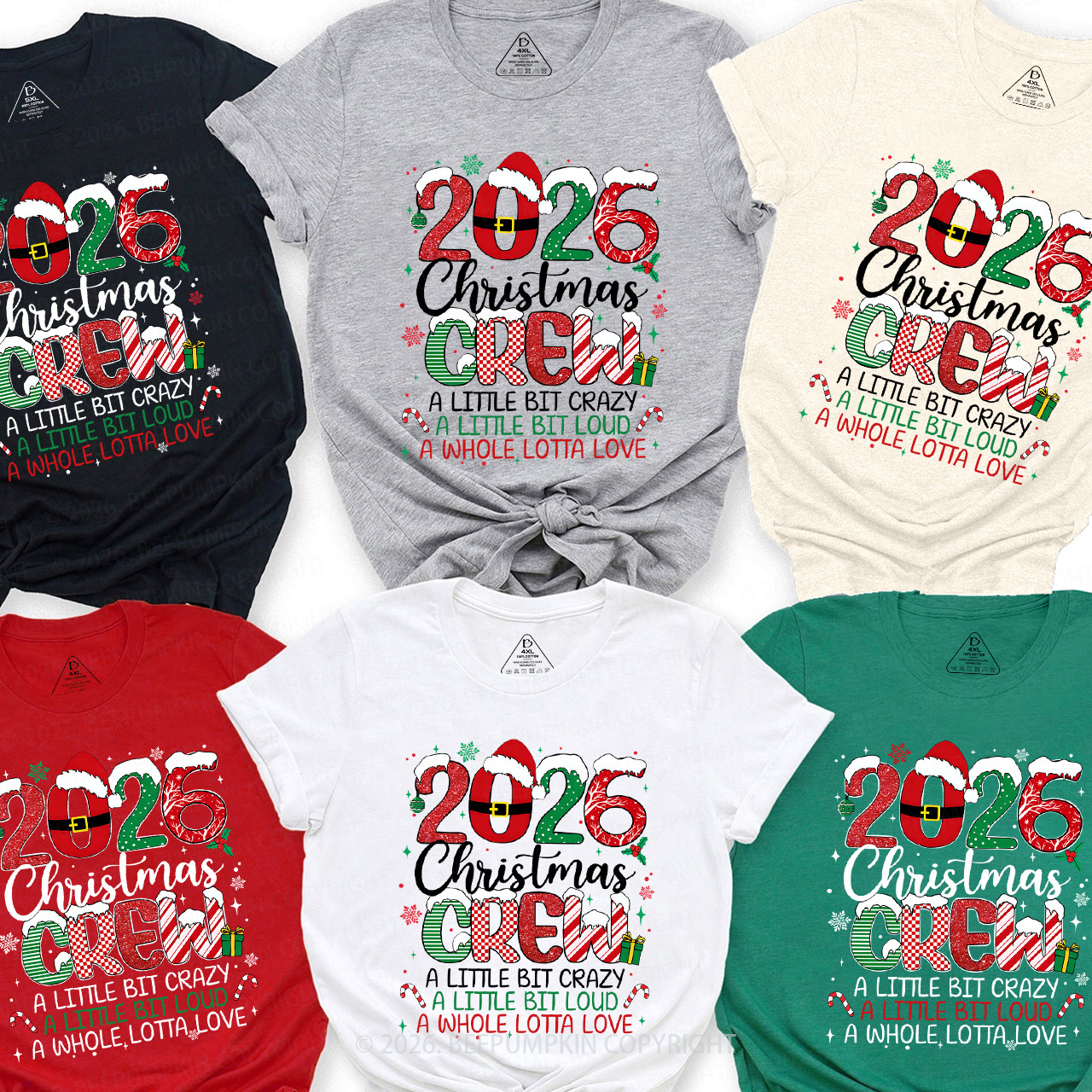 Holiday Cheer Crew 2026 Family Matching T-Shirts Beepumpkin