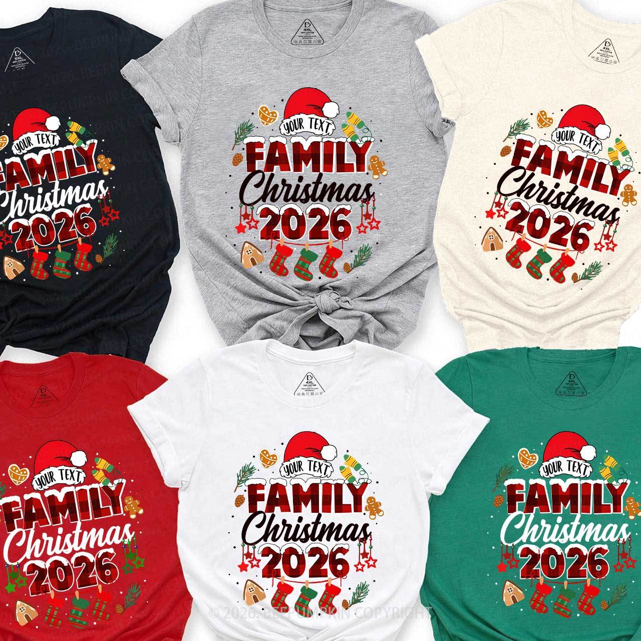 Personalized Gingerbread Snowflakes 2026 Family Matching T-Shirts Beepumpkin