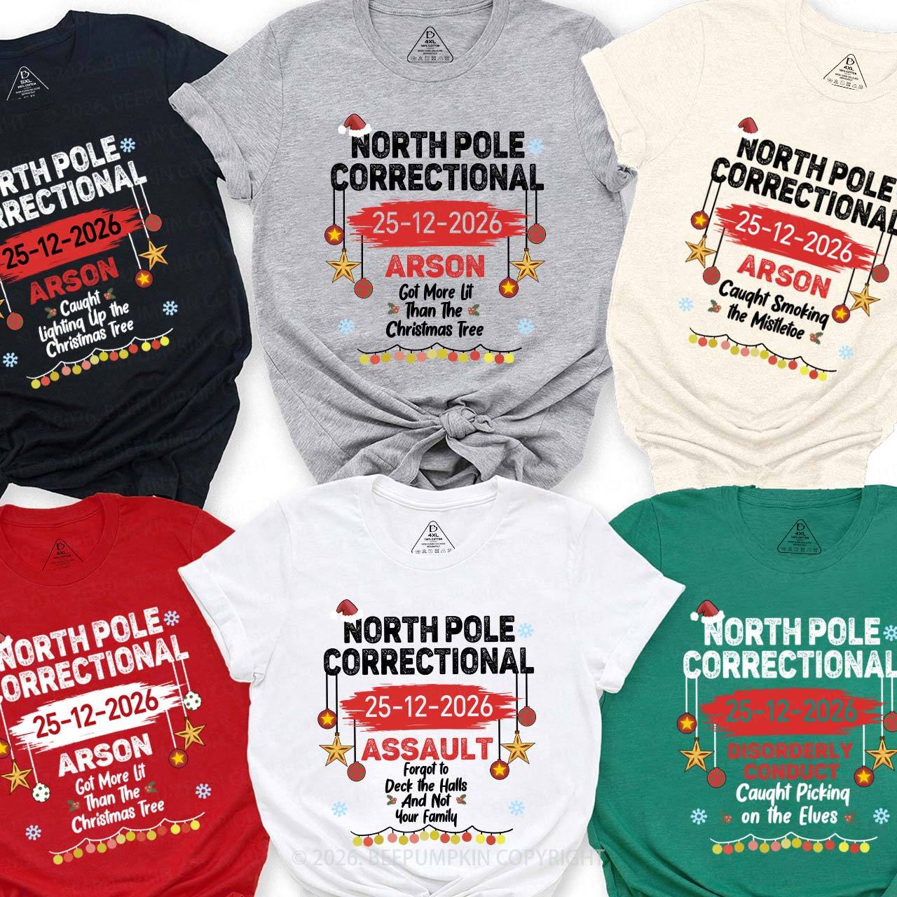 Personalized 2026 North Pole Correctional Matching T-Shirts Beepumpkin