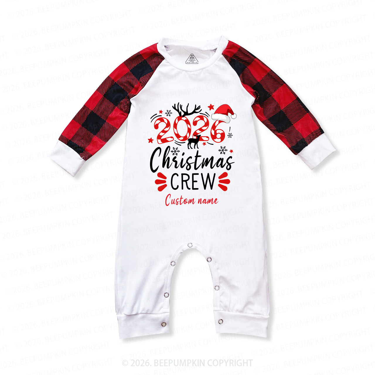 2026 Candy Cane Personalized Christmas Crew Family Matching Pajamas Beepumpkin