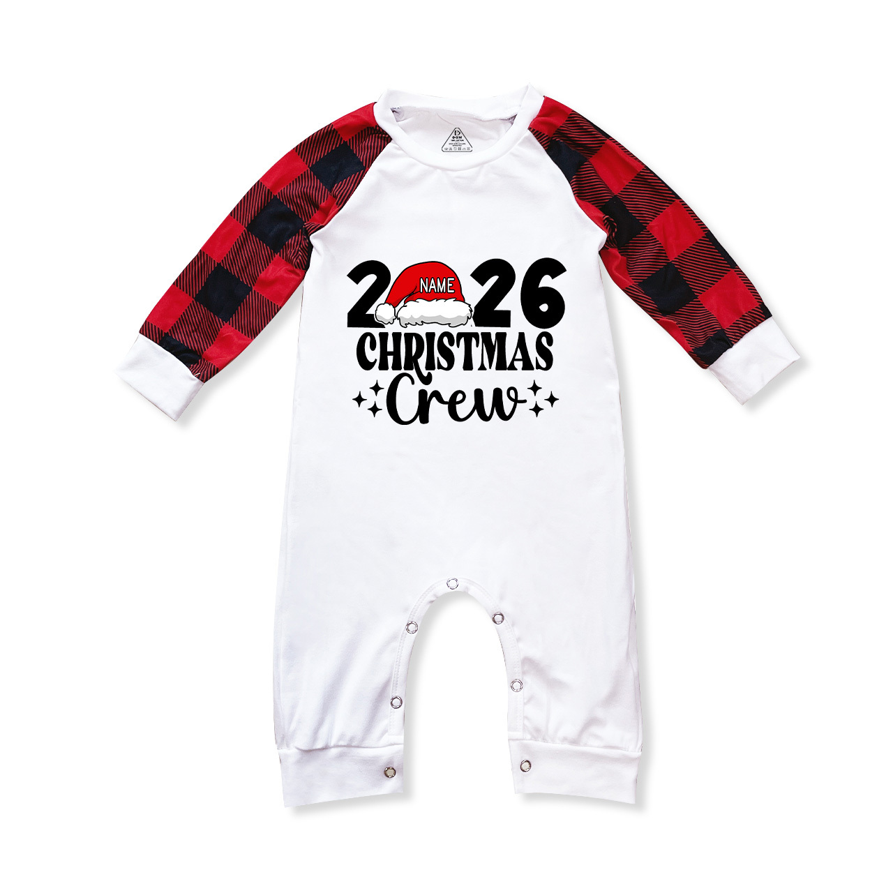 Personalized Christmas Crew 2026 Name On Santa Hat Pajamas