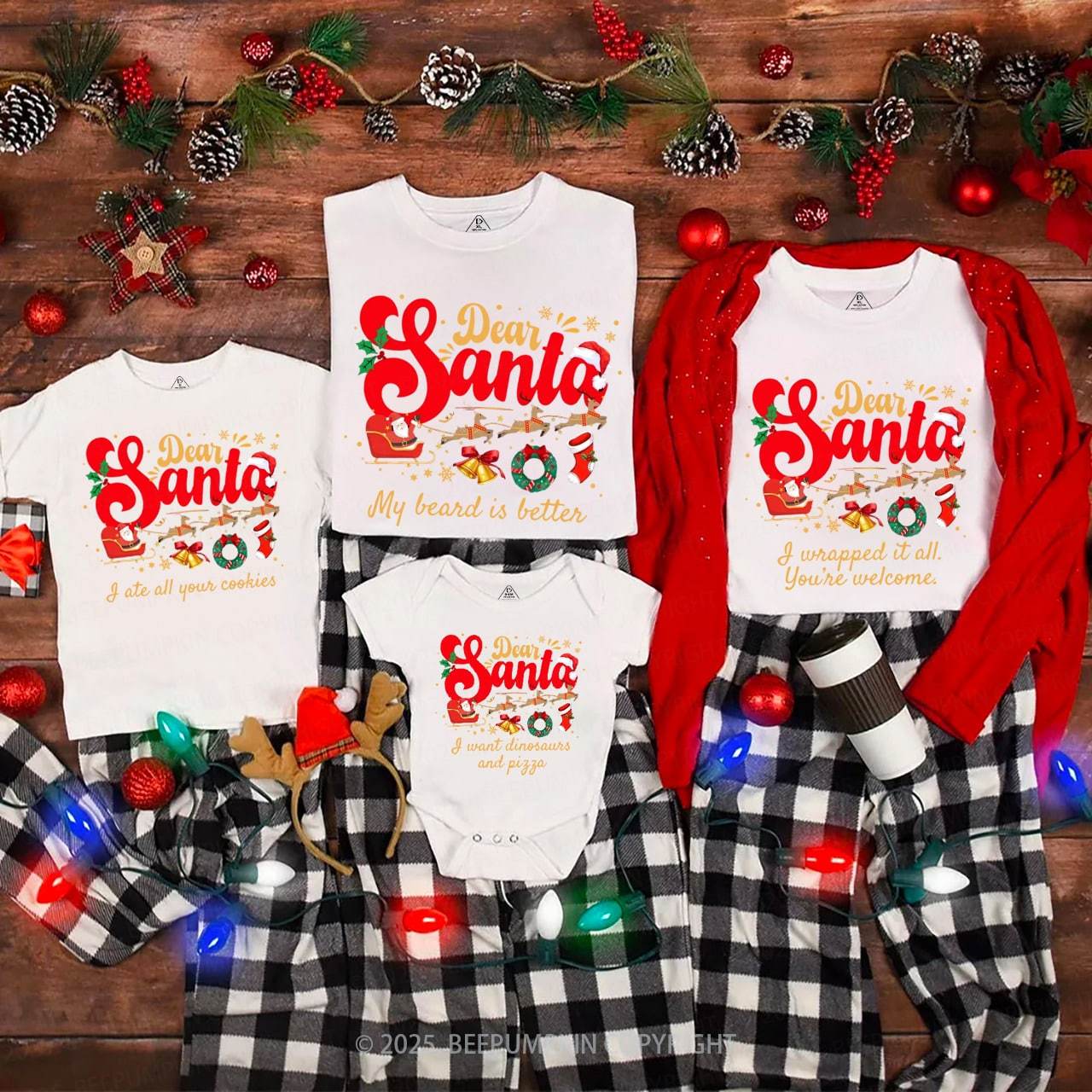 Personalized Dear Santa Family Matching T-Shirts Beepumpkin