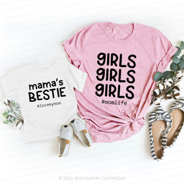 Girls Mama's Bestie T-Shirts For Mom&Me
