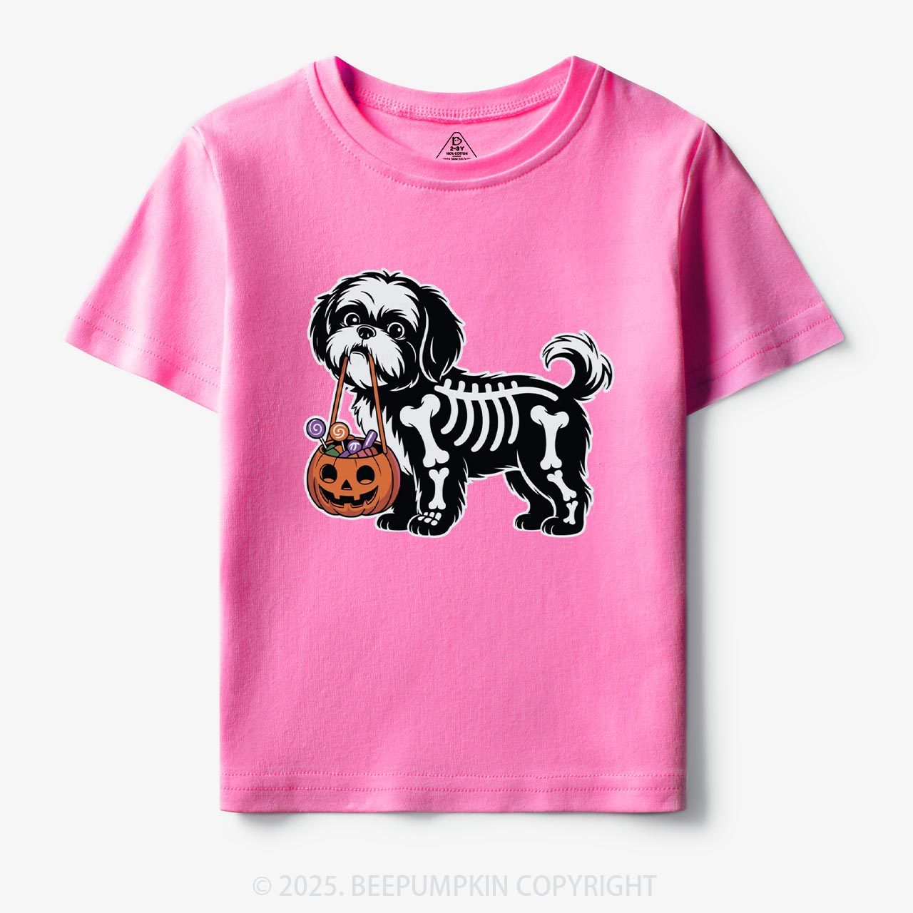 Halloween Skeleton Dog Toddler&Kid's Tees Beepumpkin