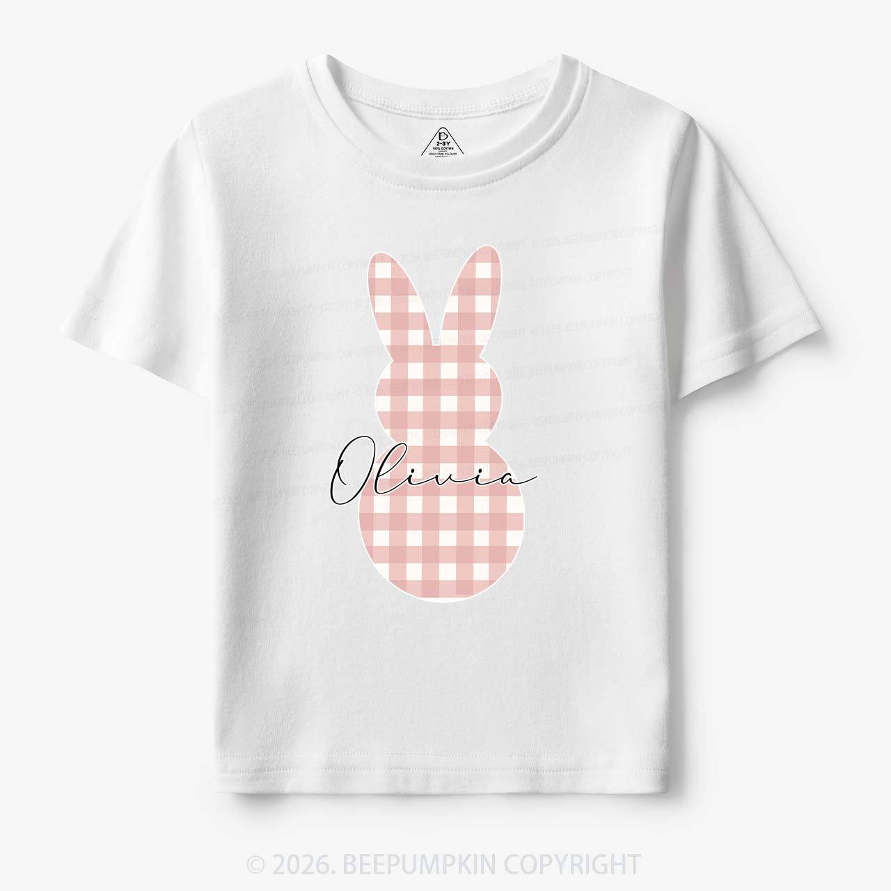 Personalised Easter Petit Gingham Bunny Toddler&Kid's Tees