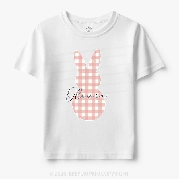 Personalised Easter Petit Gingham Bunny Toddler&Kid's Tees