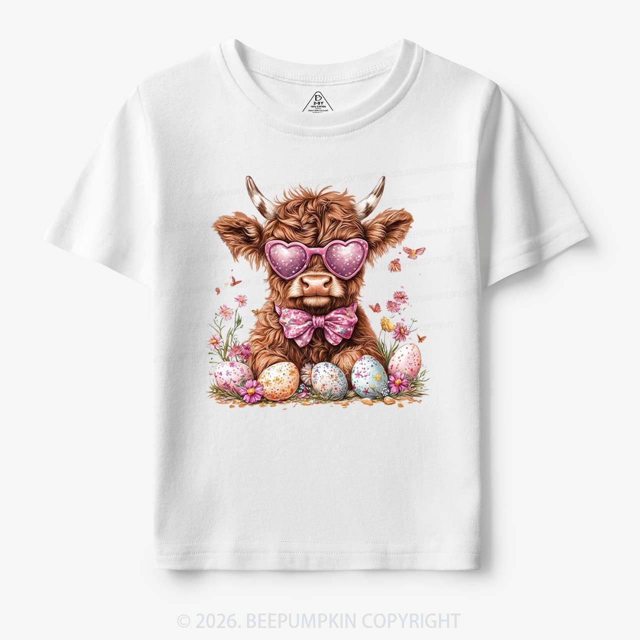 Easter Day Highland Cow Toddler&Kid's Tees