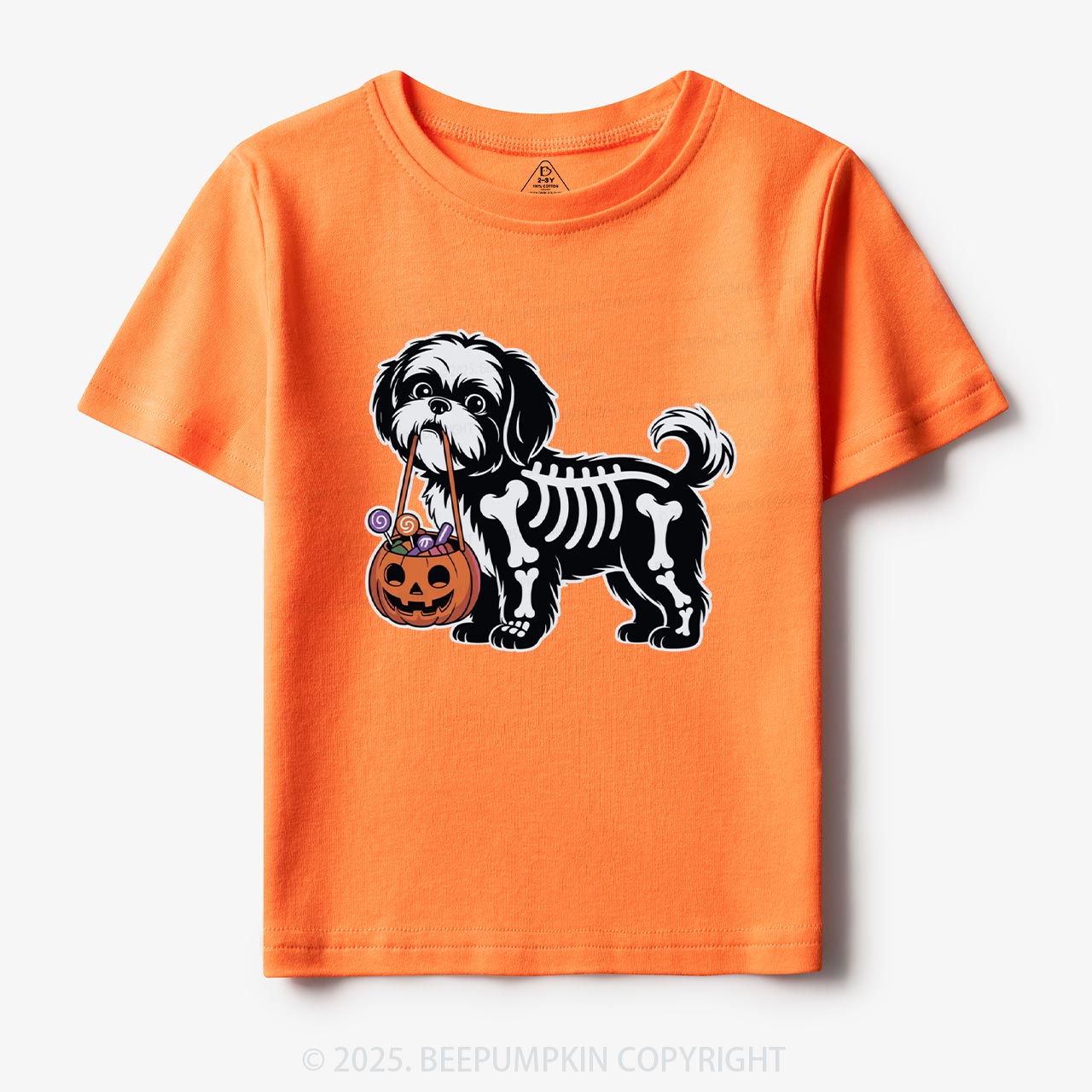 Halloween Skeleton Dog Toddler&Kid's Tees Beepumpkin