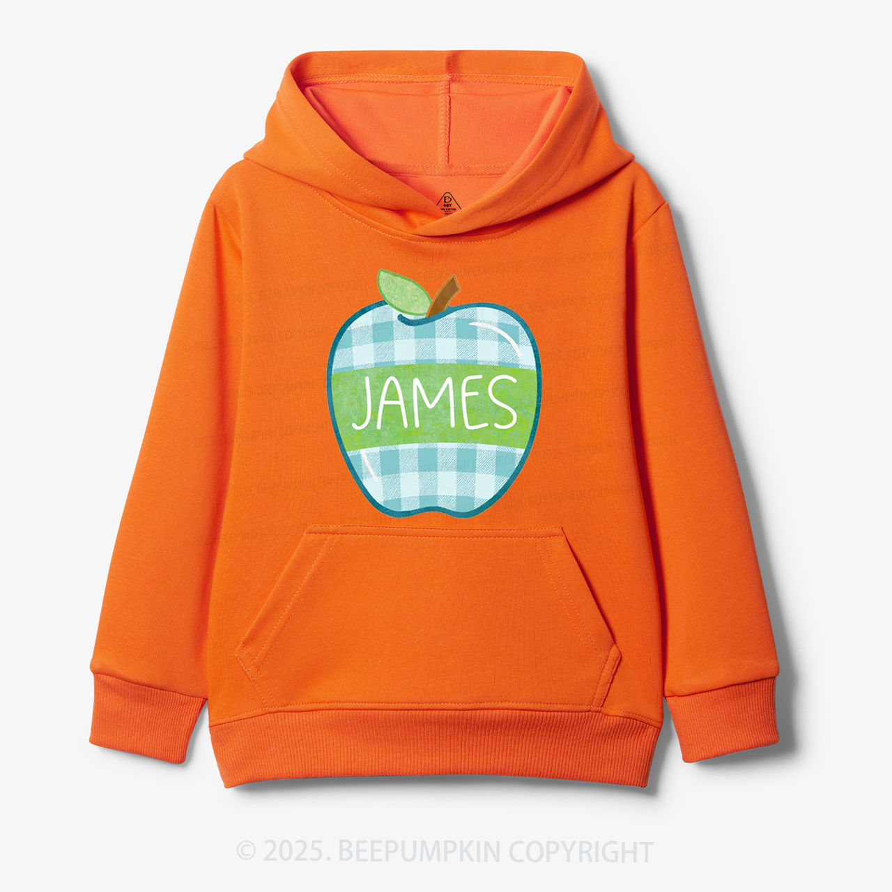 Personalized Plaid Apple Series Kid's Hoodies Beepumpkin