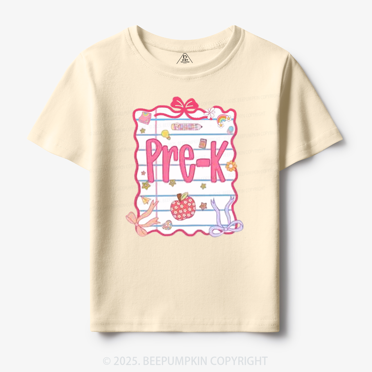 Personalized Pink Bow Grade Toddler&Kid's Tees Beepumpkin