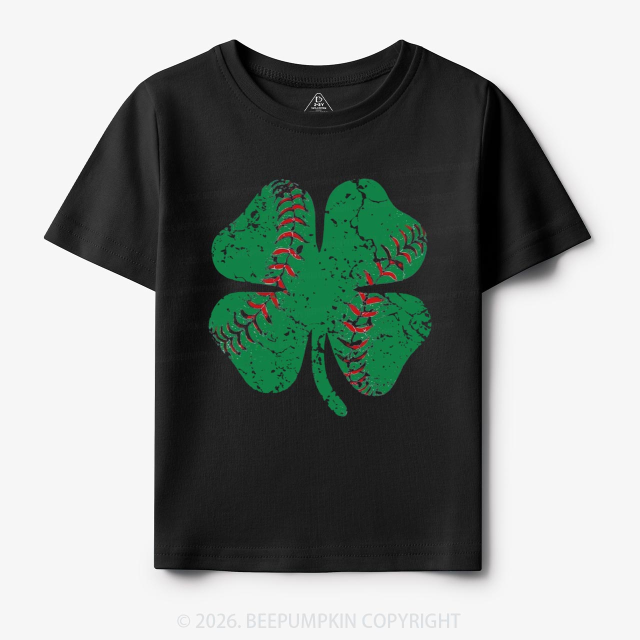 Baseball Shamrock St Patrick's Day Toddler&Kid's Tees Beepumpkin