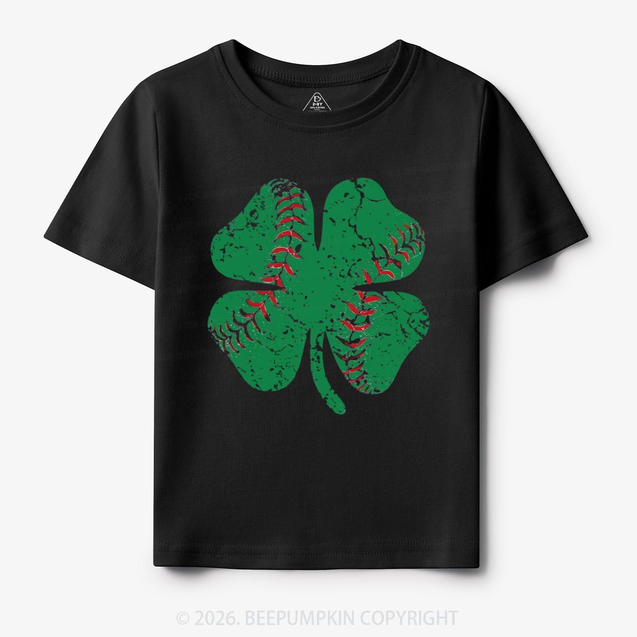 Baseball Shamrock St Patrick's Day Toddler&Kid's Tees Beepumpkin