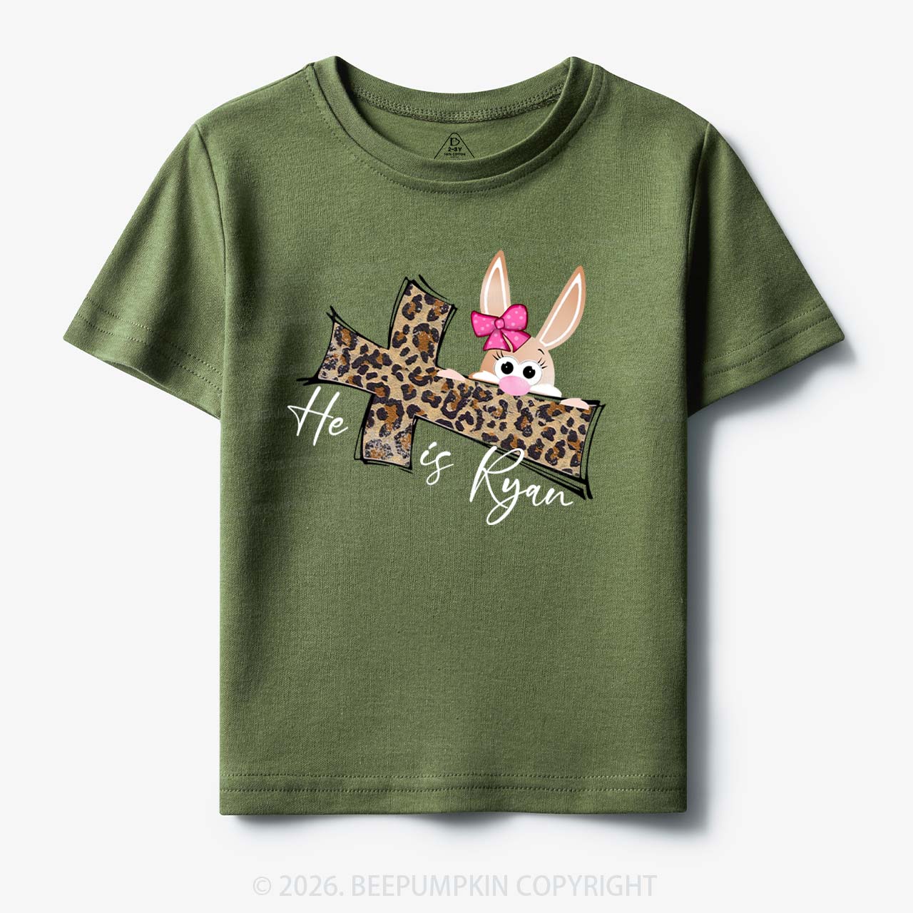 Faith Bunny & Leopard Cross Toddler&Kid's Tees