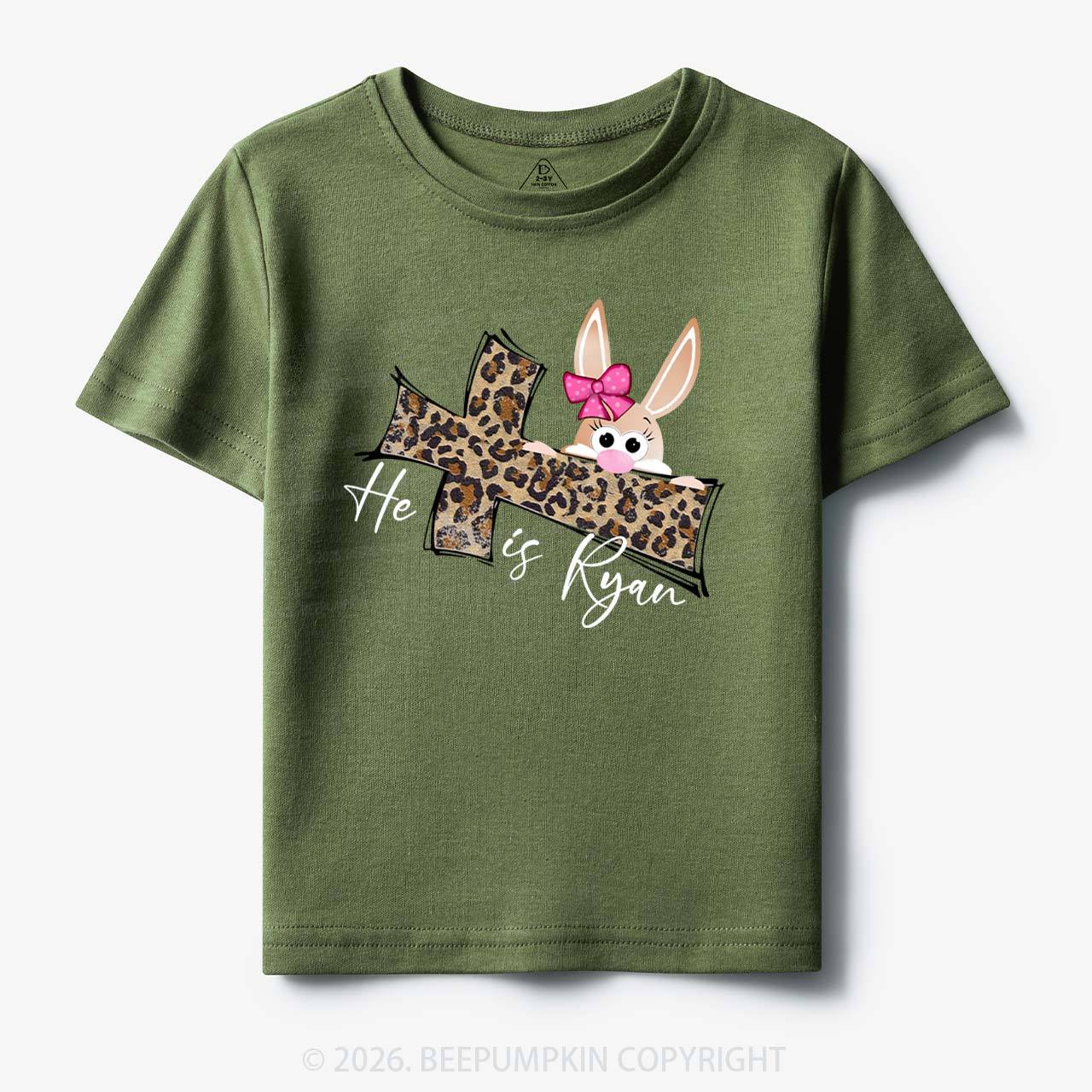 Faith Bunny & Leopard Cross Toddler&Kid's Tees
