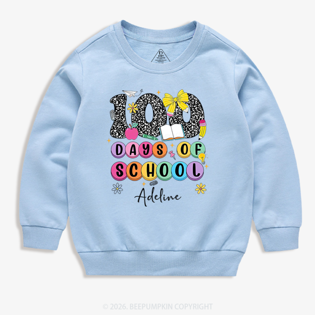 Personalized 100 Days Smarter and Sweeter Toddler&Kid's Sweatshirt