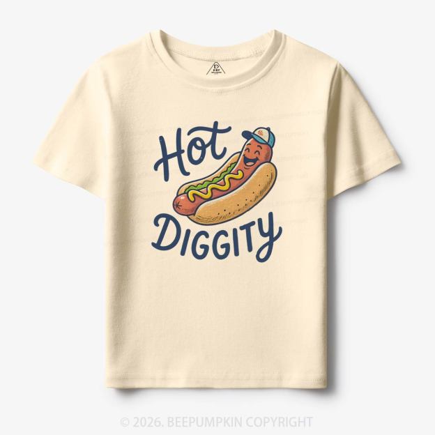 Hot Diggity Funny Hot Dog Retro Toddler&Kid's Tees