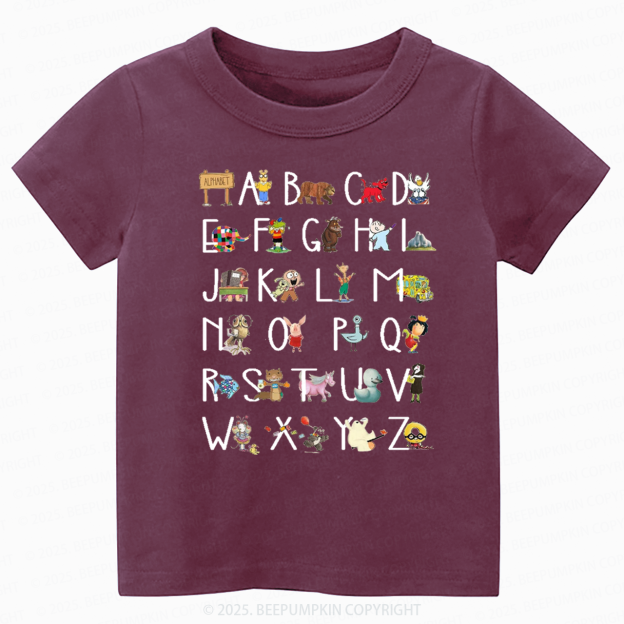 Alphabet  Kindergarten Toddler&Kid's Tees Beepumpkin