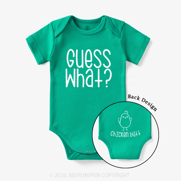 Guess What Chicken Butt Funny Farm Bodysuit