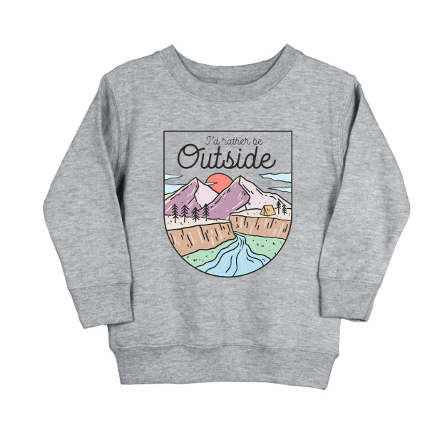 I'd Rather Be Outside Sweatshirt For Kids