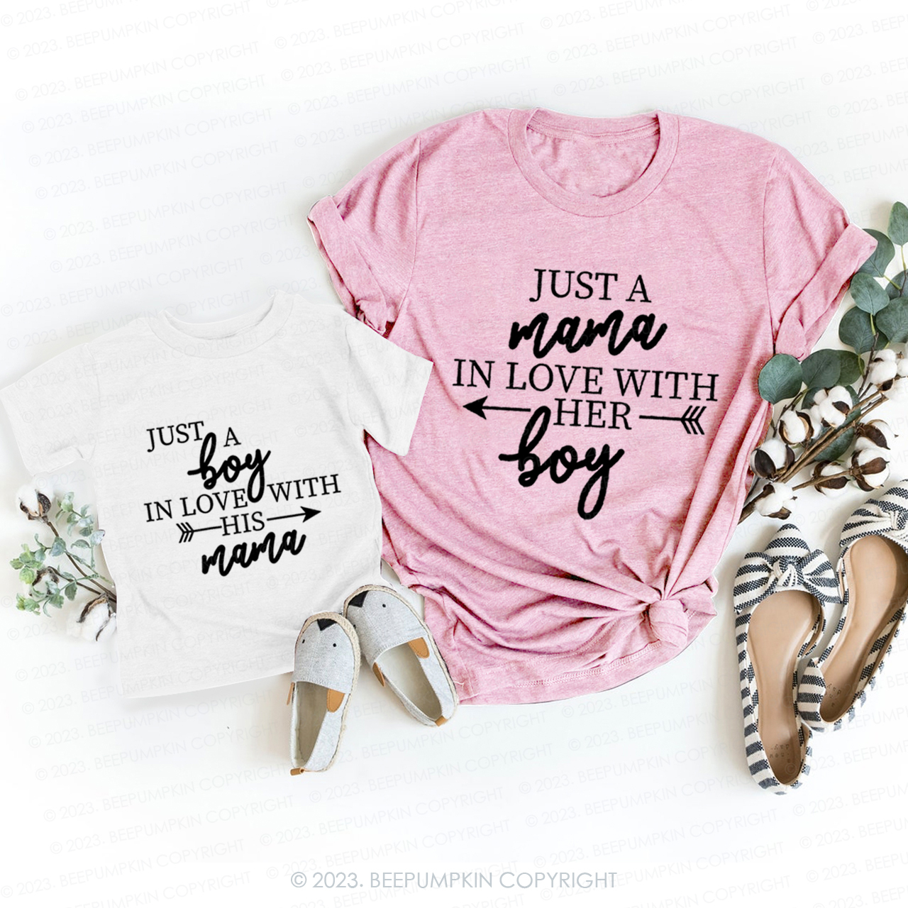 Just A Boy In Love With His Mama Matching T-Shirts For Mom&Me