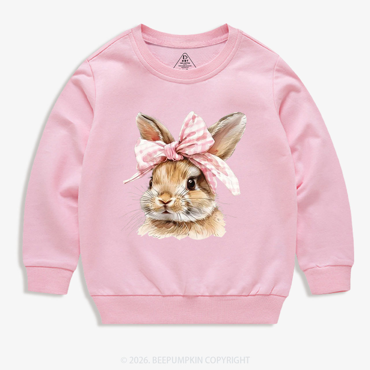 Cute Bunny with Bow Easter Kid's Sweatshirt